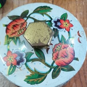 Vintage Murray Allen Water Flower Floral Tin with Handle & Lid